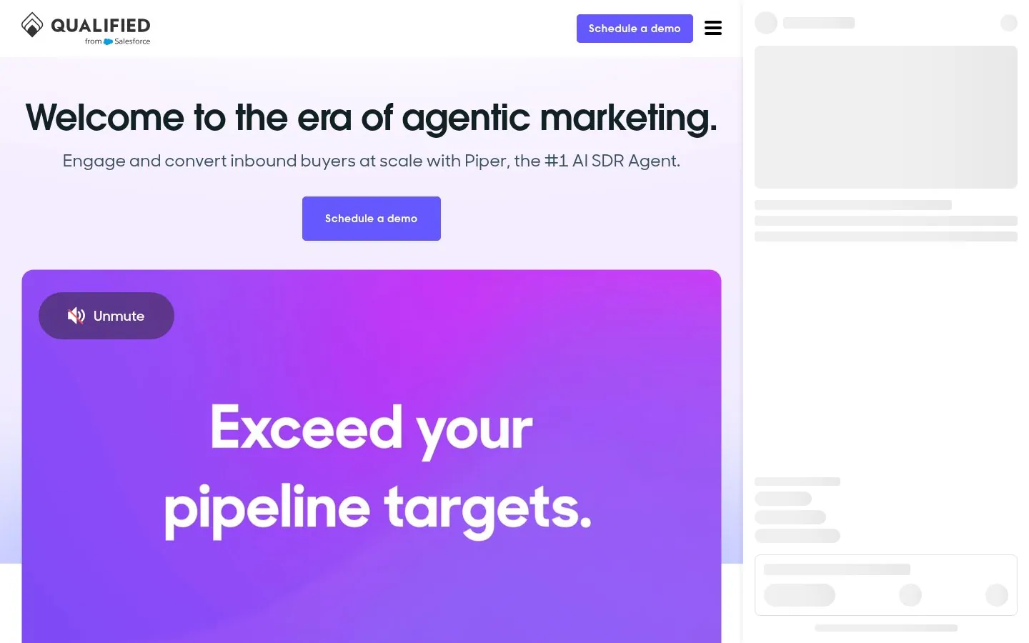 Qualified homepage hero reading Welcome to the era of agentic marketing.