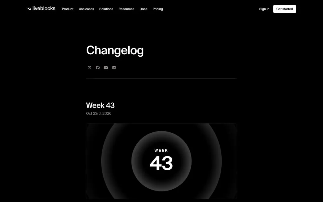 Name each update by week