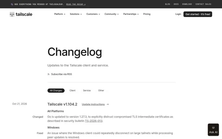 Sort fixes by platform
