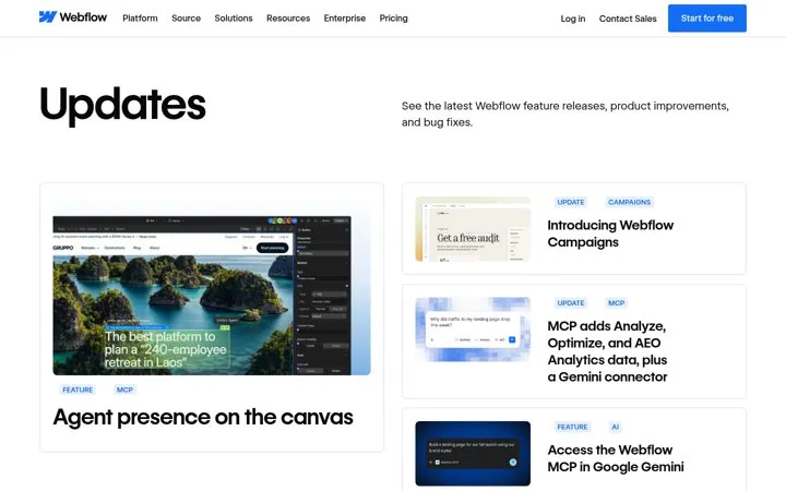 Feature the biggest updates at the top