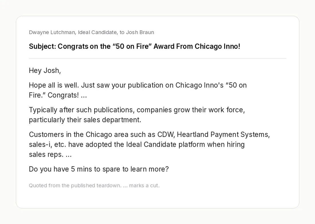 Use a public award as the trigger