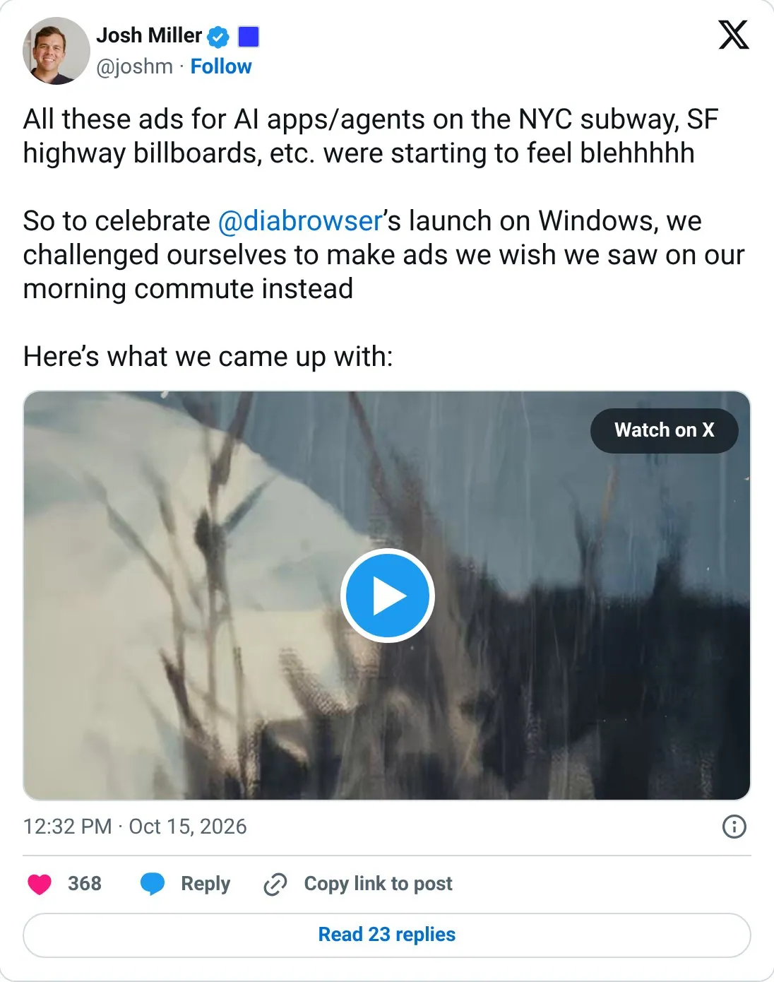Make the ads you wish you saw