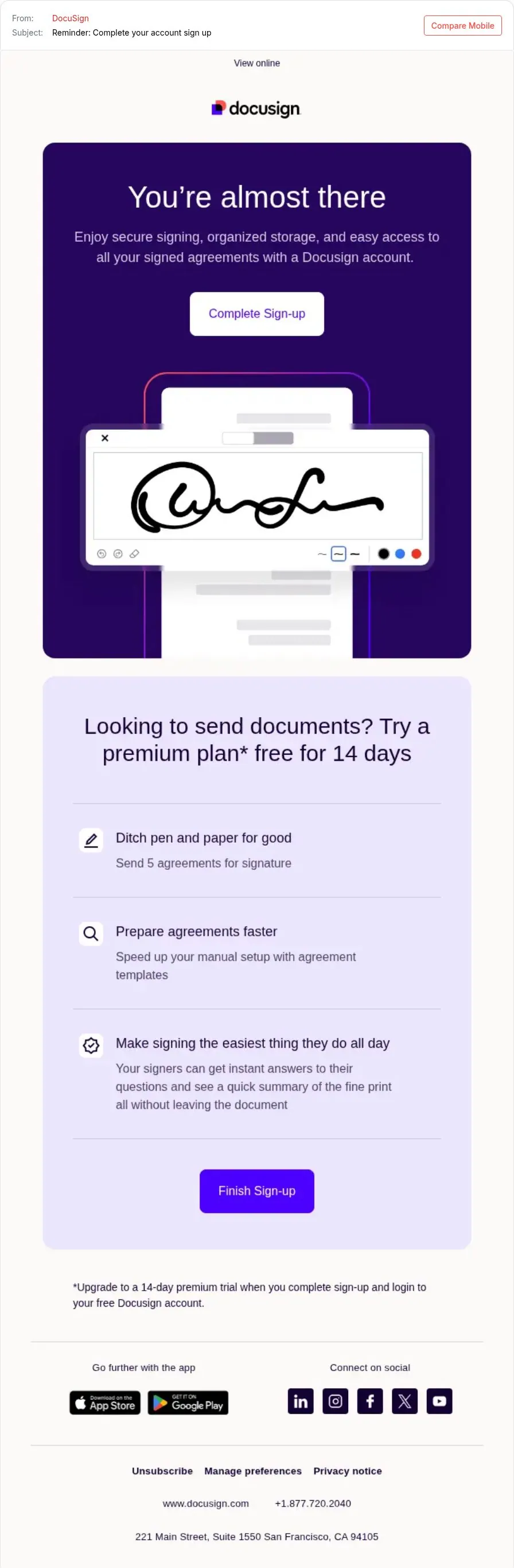 Tell people they are almost done