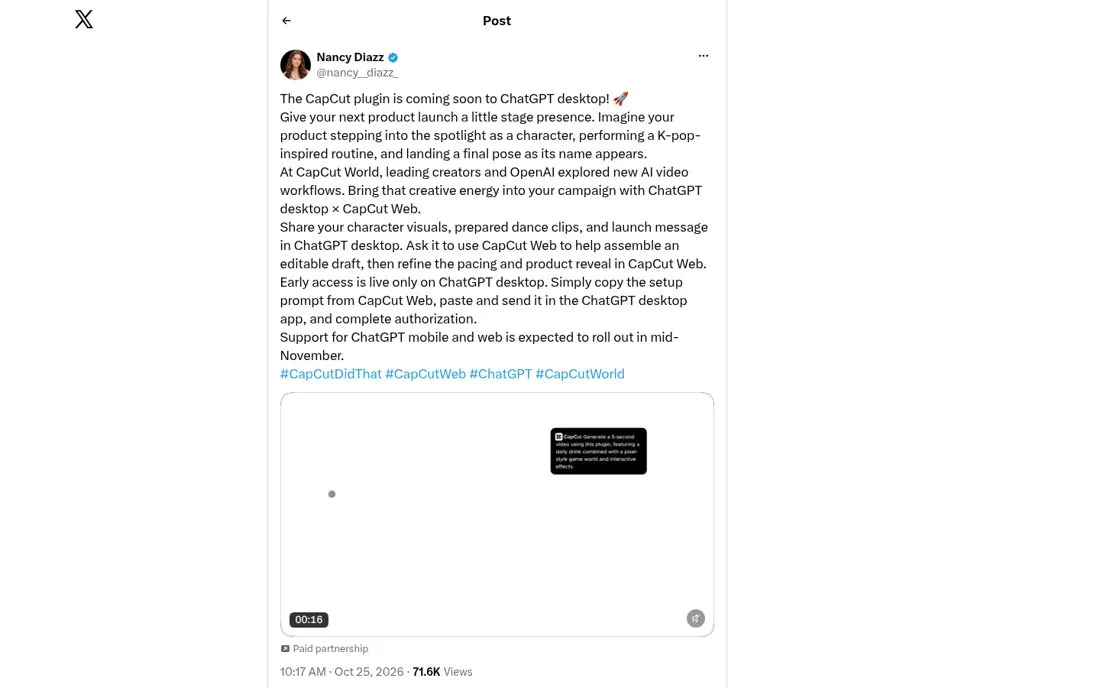 Give creators one shared opening line