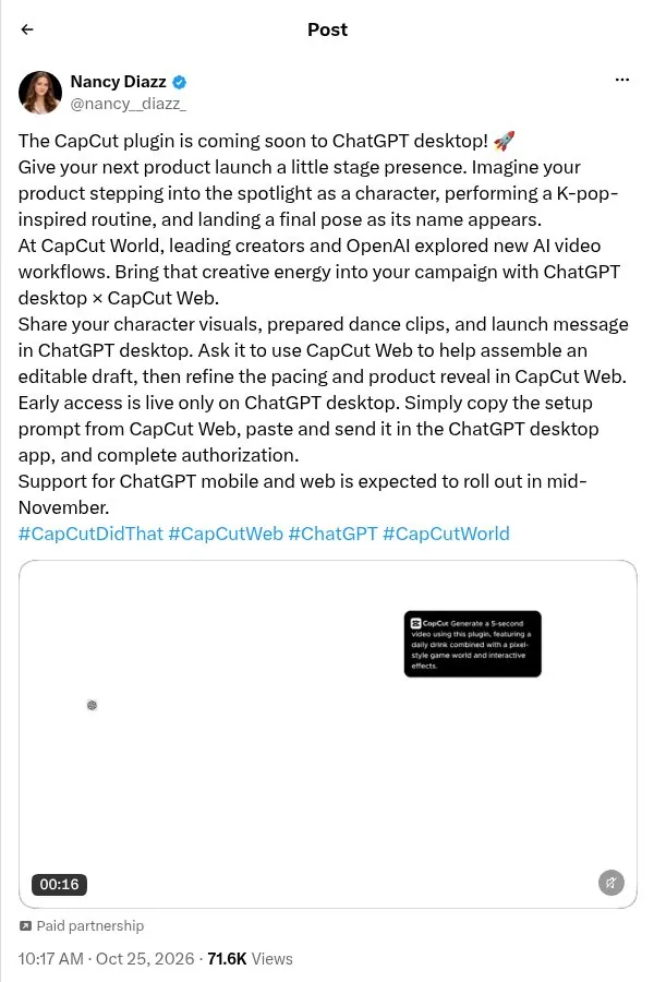 Give creators one shared opening line