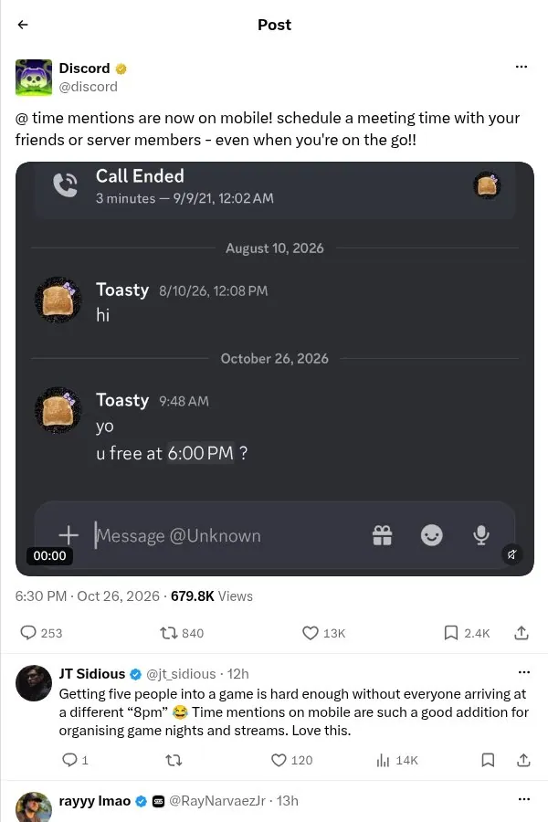 Show a new feature inside a real chat