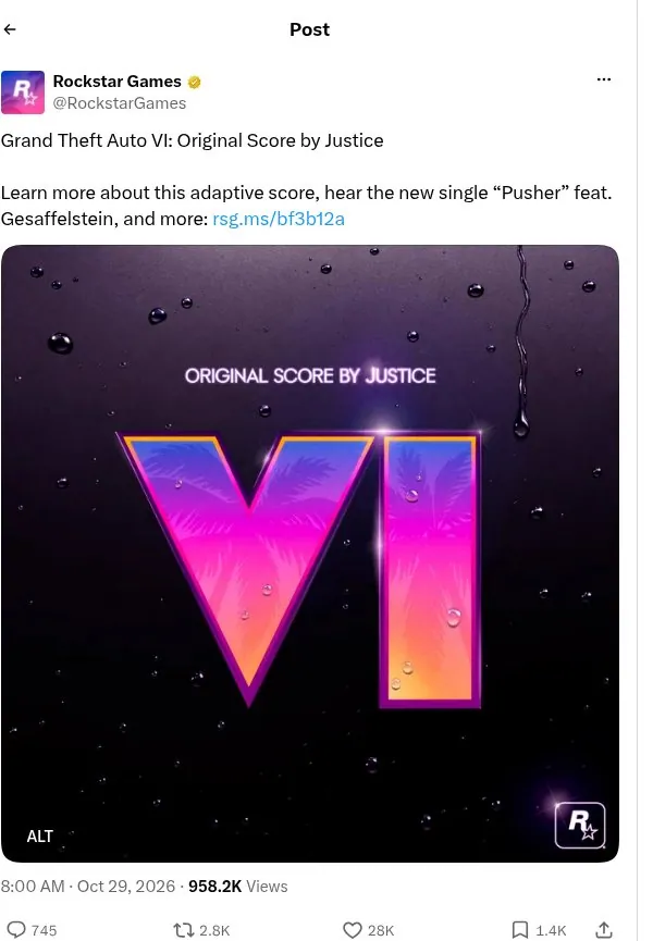 Announce the soundtrack as its own news