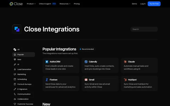 Show the integrations teams set up first