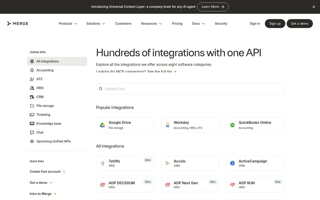 Sell one API that covers a category