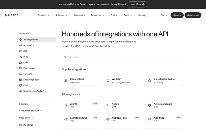 Sell one API that covers a category
