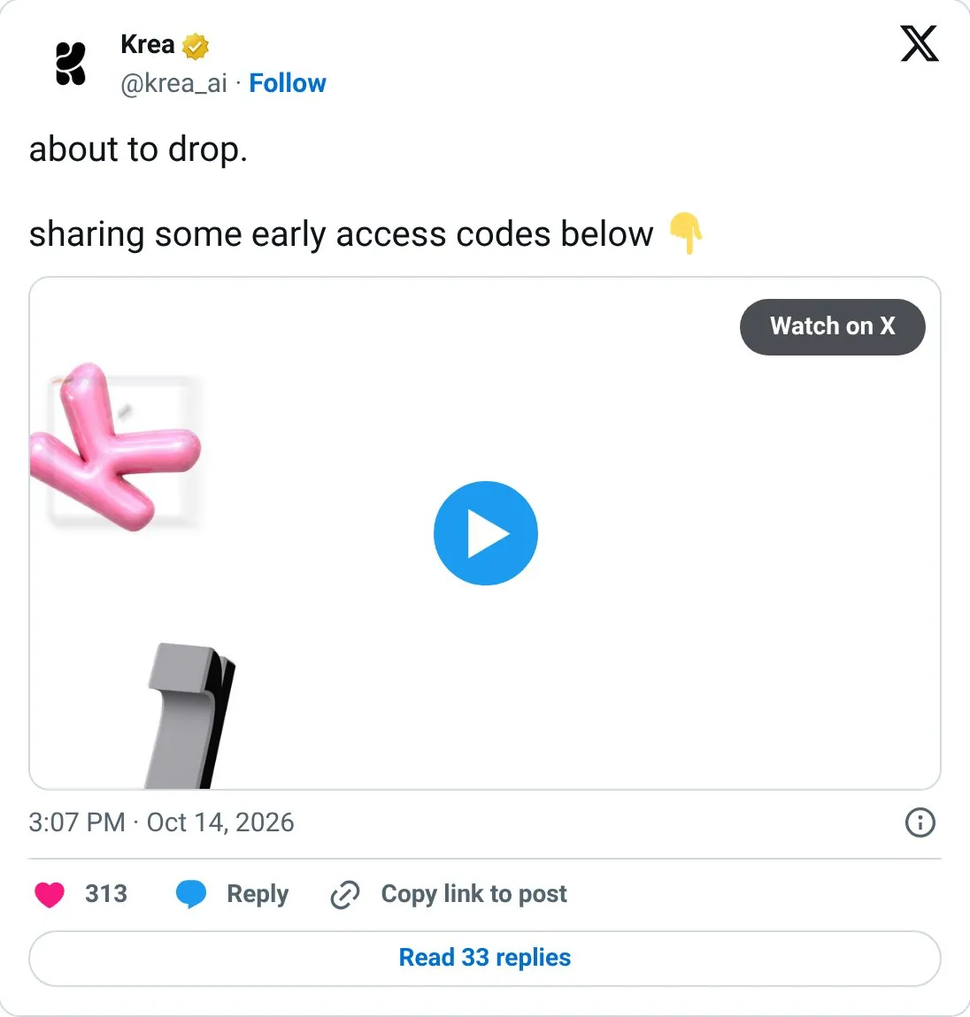 Hand out early access in the replies