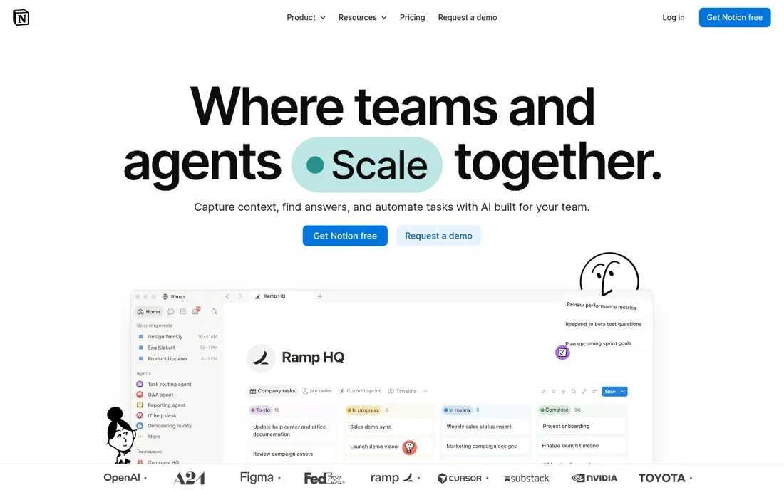 Put people and agents in one line