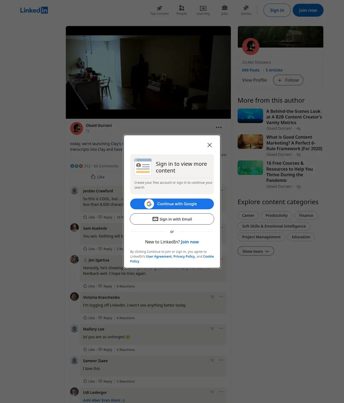 Launch the same feature from a person too