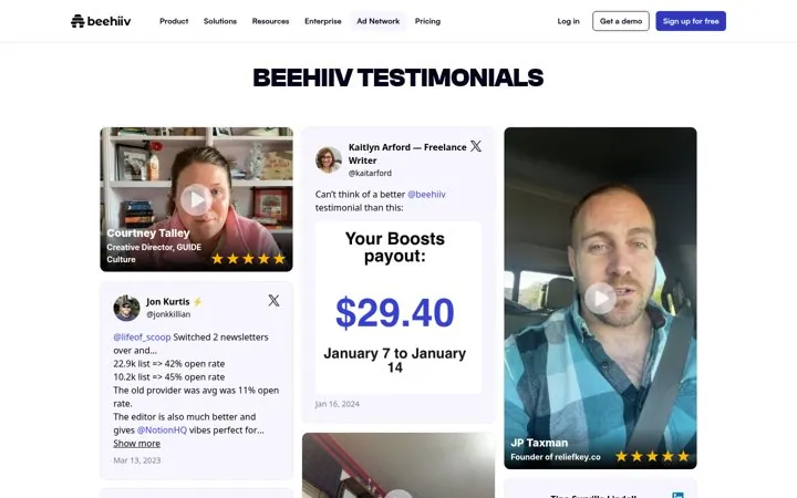 Mix video testimonials with screenshots