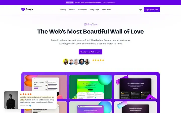 Link your wall from menus emails and bios