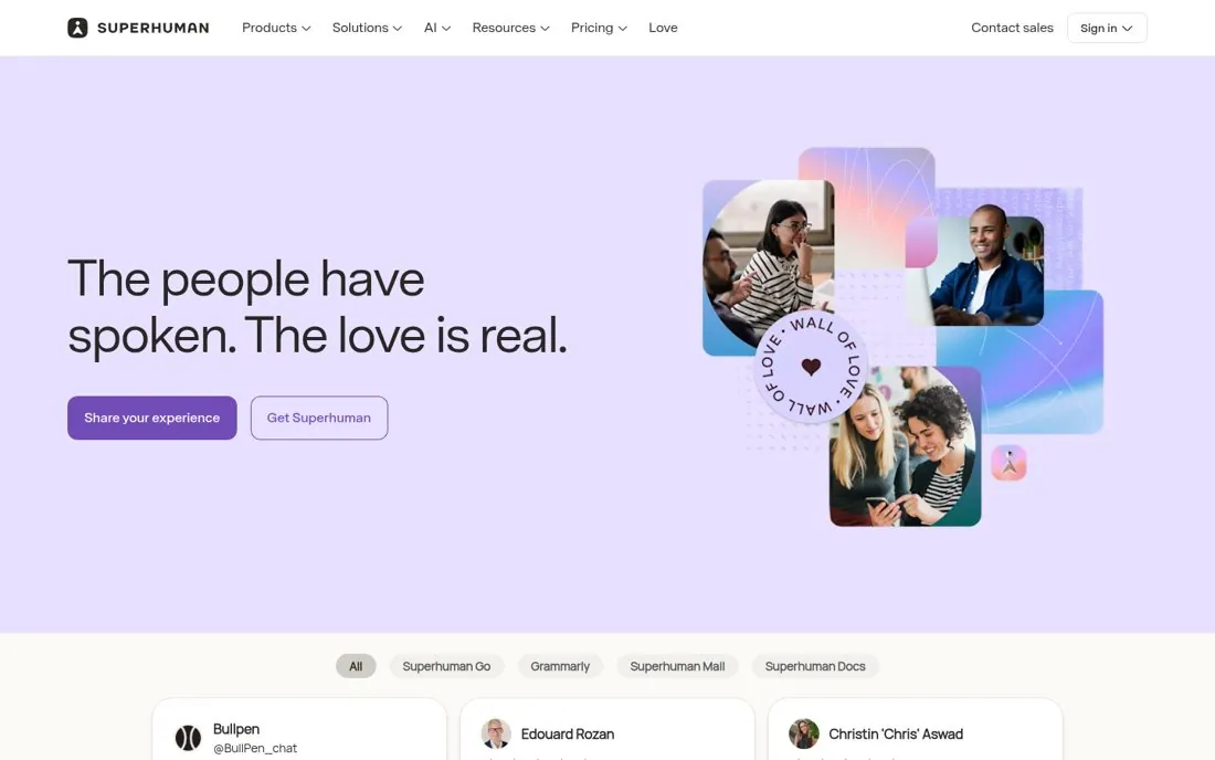 Pair the wall with a share your story button