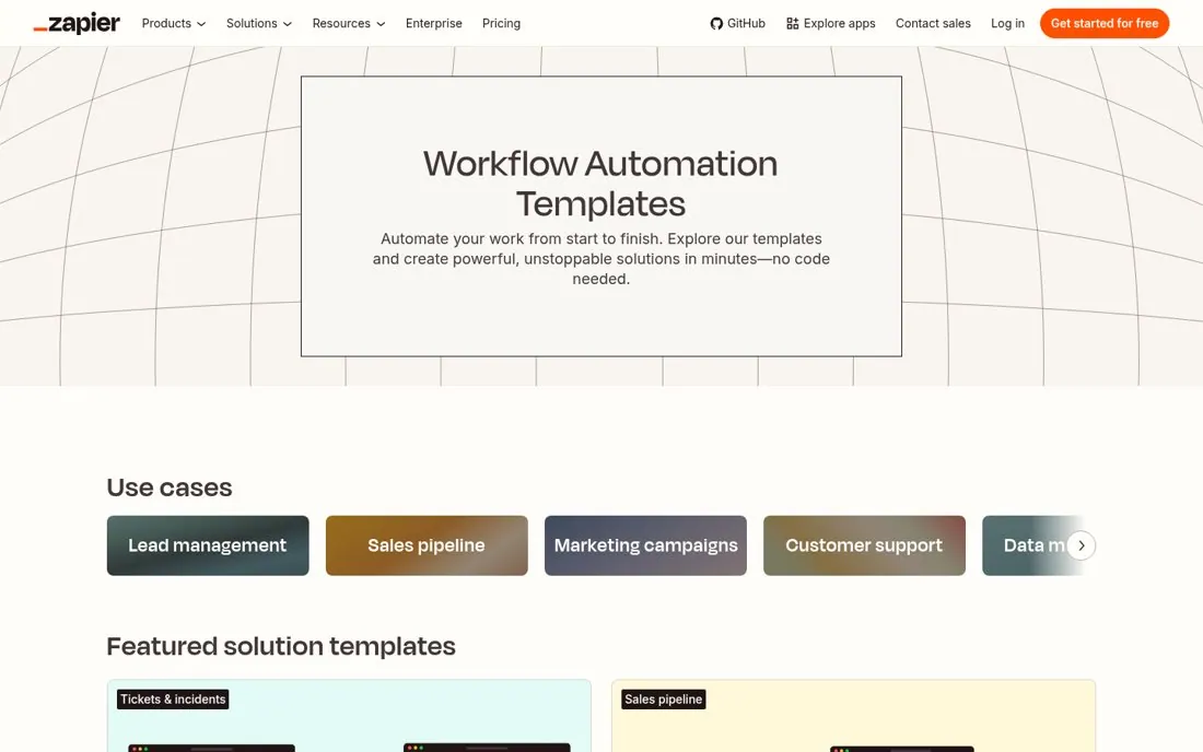 Sort templates by the job to do