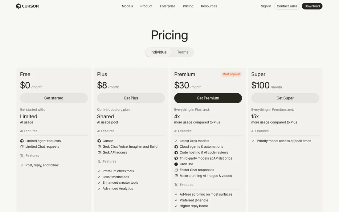 Keep the pricing page almost empty