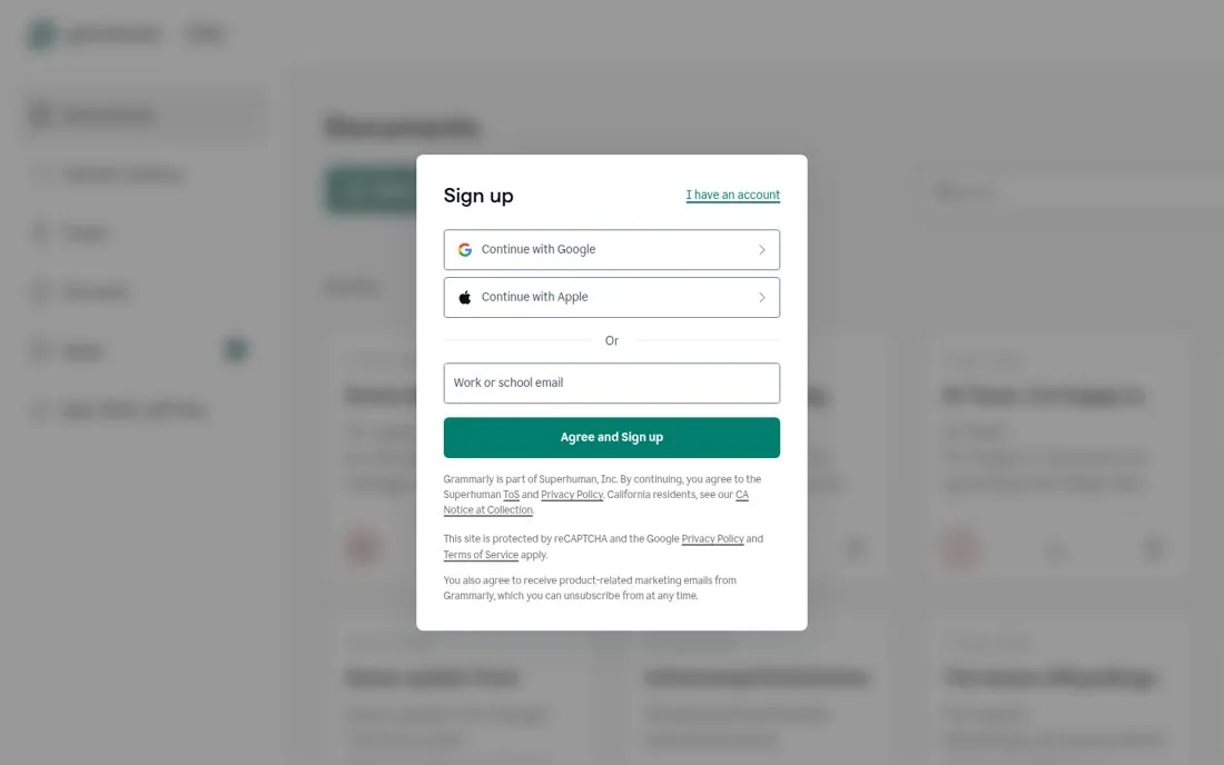 Show the product behind the signup form