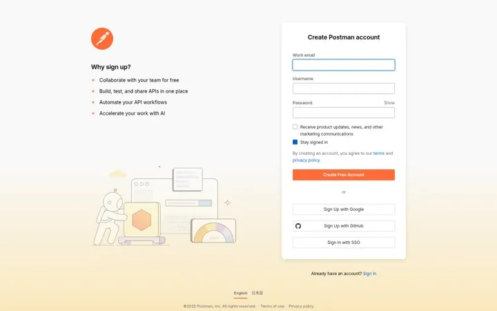 Answer why sign up next to the form