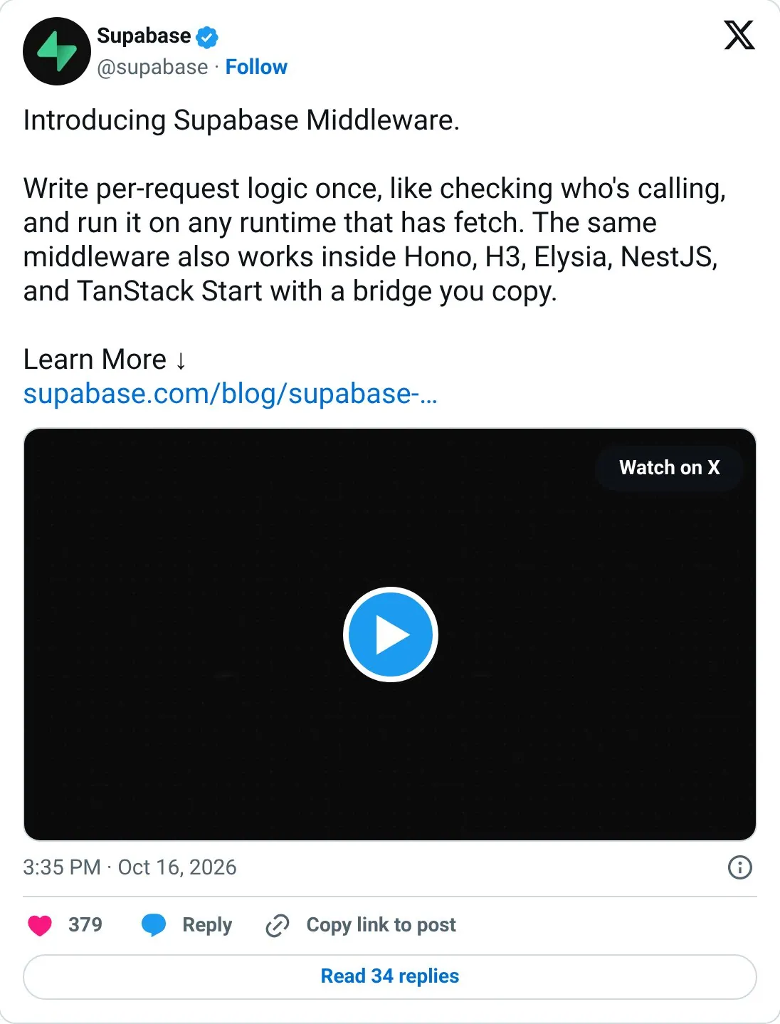 Show one feature working everywhere
