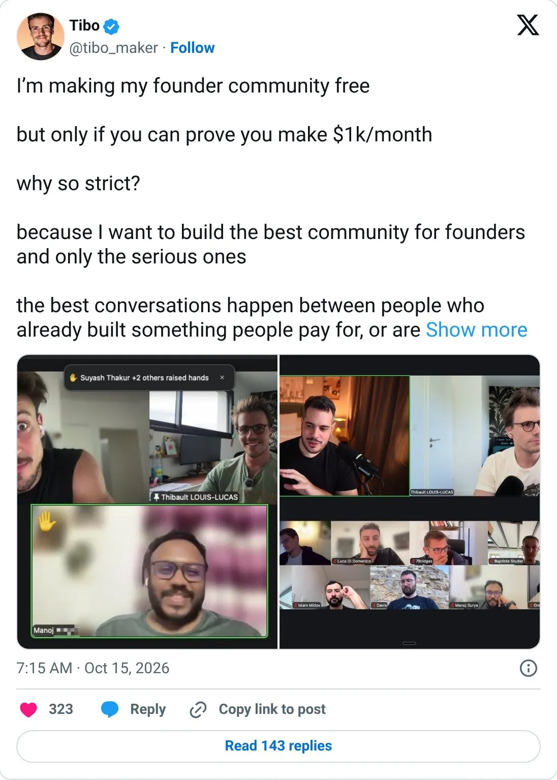 Gate your community with a simple bar