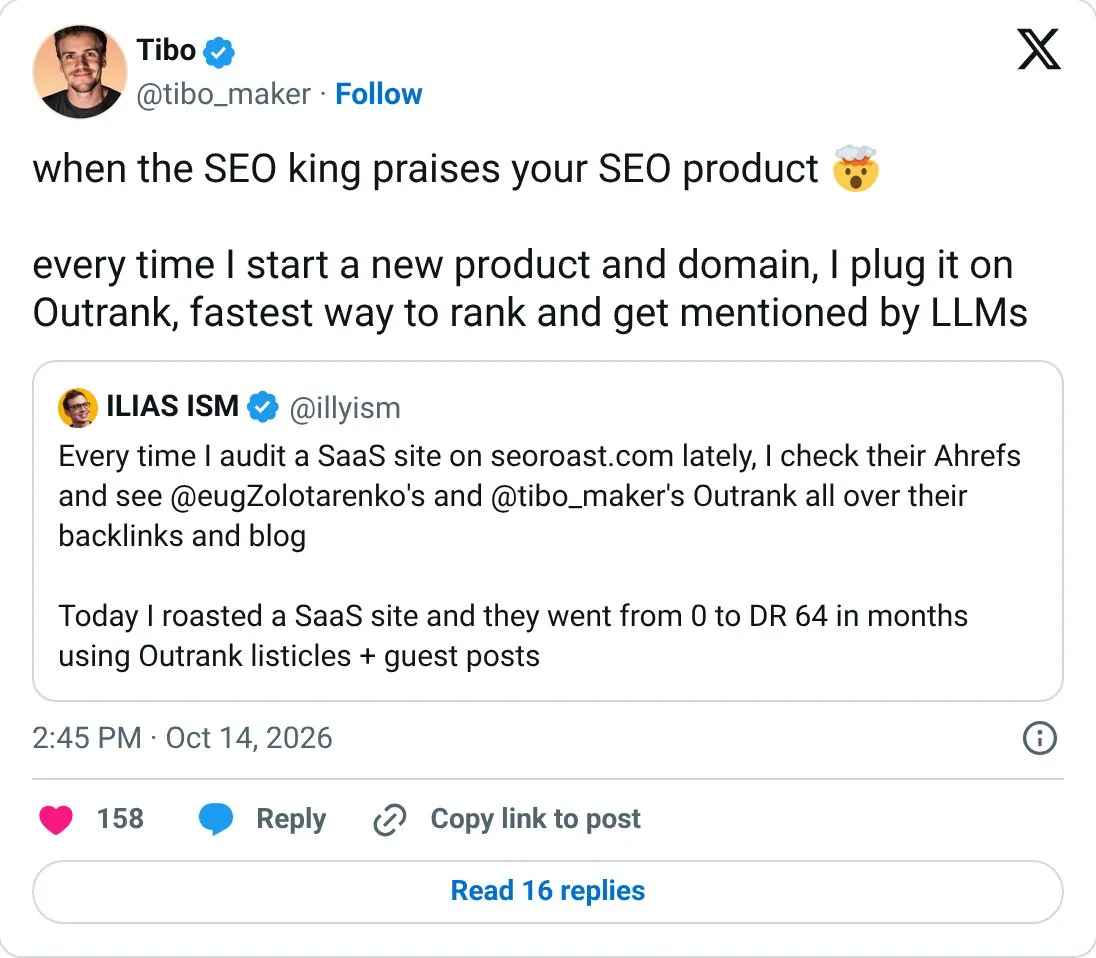 Repost praise from a trusted expert