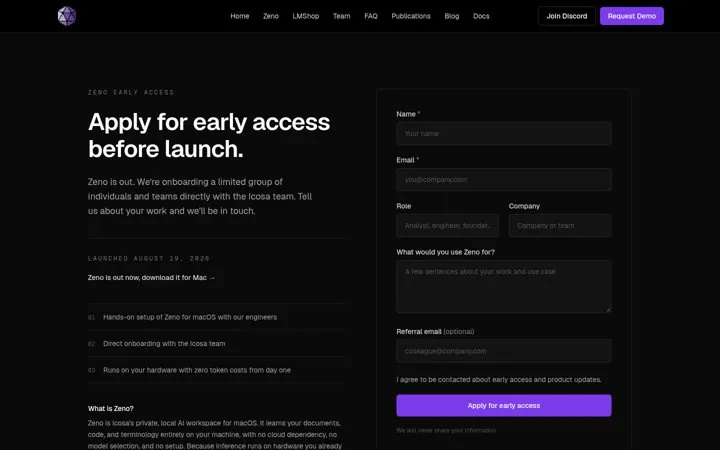 Turn early access into an application