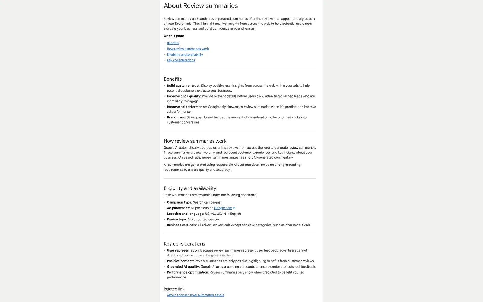 Google explains the AI review summaries inside Search ads