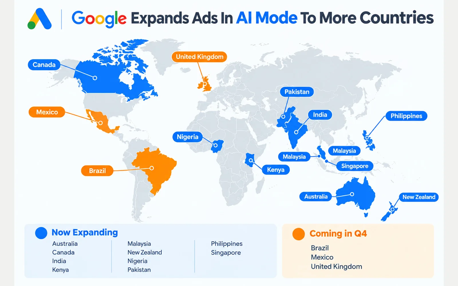 Google takes AI Mode ads to 10 more countries and adds multiturn ads in the US