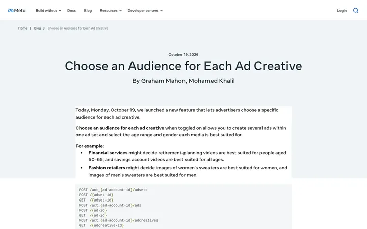 Meta now lets you pick an audience for each ad creative