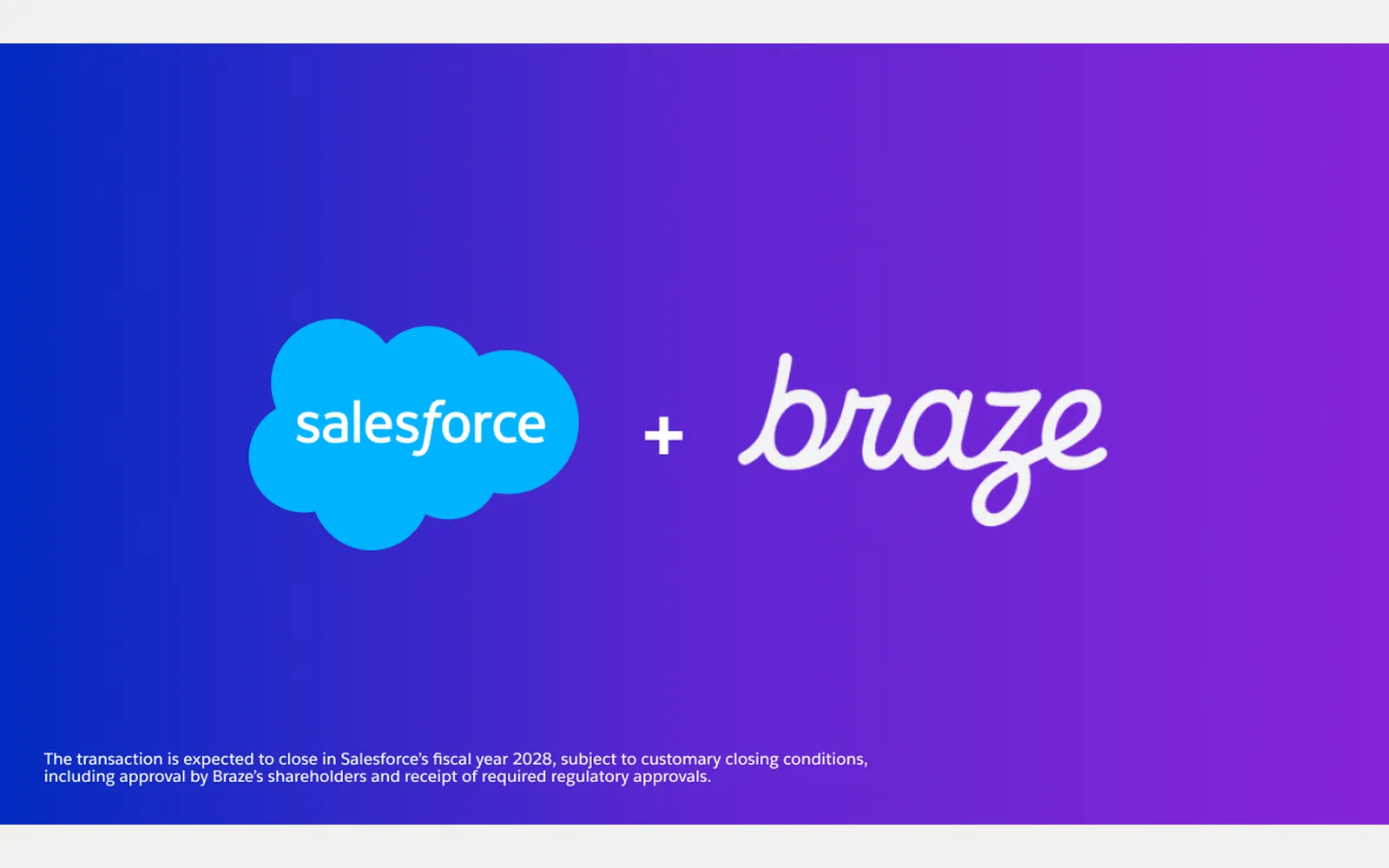 Salesforce agrees to buy Braze